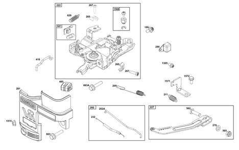 Controls Group Diagram and Parts List for 10V352-0028-F1 100000 - 19Z999 Briggs and Stratton Engine